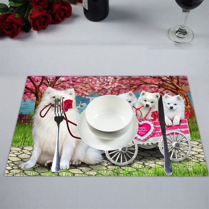 I Love American Eskimo Dogs in a Cart Placemat
