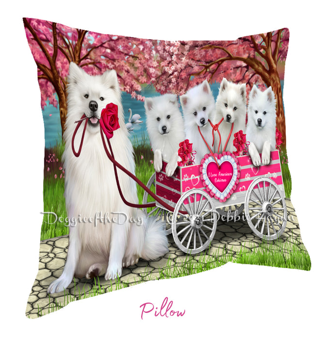 Mother's Day Gift Basket American Eskimo Dogs Blanket, Pillow, Coasters, Magnet, Coffee Mug and Ornament