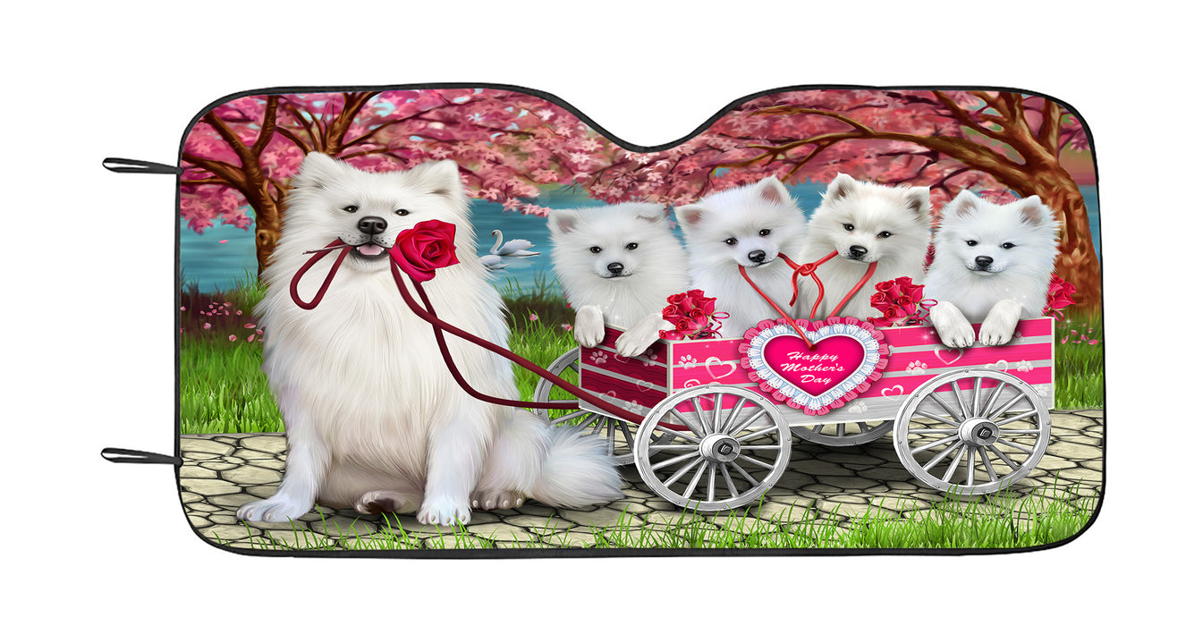 I Love American Eskimo Dogs in a Cart Car Sun Shade