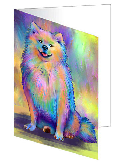 Paradise Wave American Eskimo Dog Handmade Artwork Assorted Pets Greeting Cards and Note Cards with Envelopes for All Occasions and Holiday Seasons GCD74573