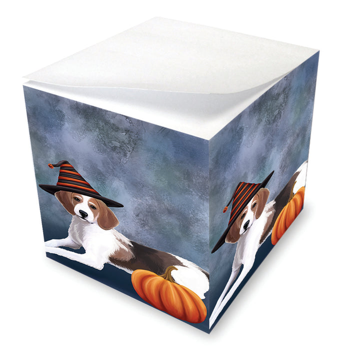 Happy Halloween American Foxhound Dog Wearing Witch Hat with Pumpkin Note Cube NOC56563