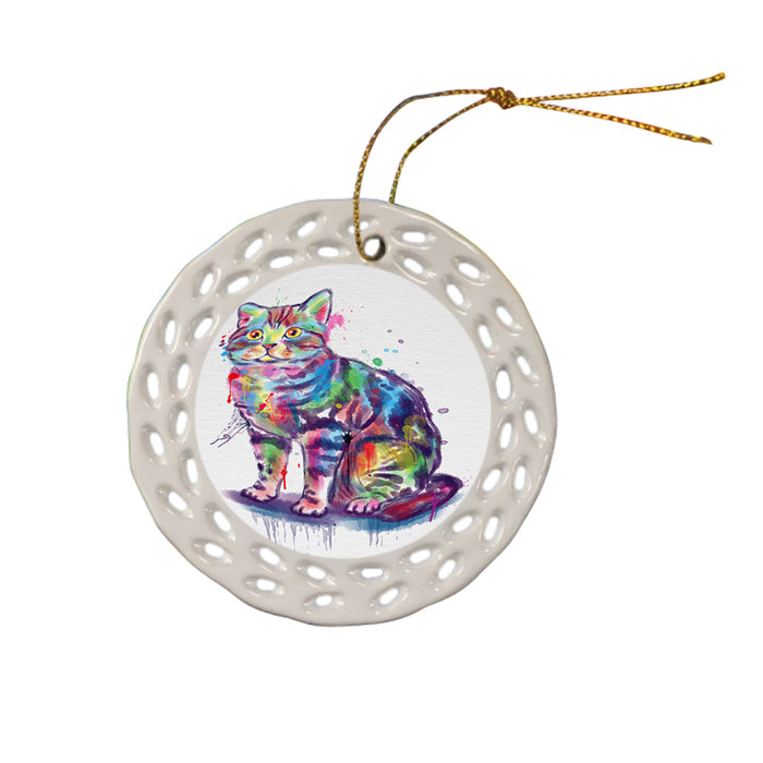 Watercolor American Shorthair Cat Doily Ornament DPOR58128