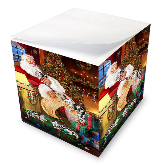Santa Sleeping with American Shorthair Cats Christmas Note Cube NOC52812
