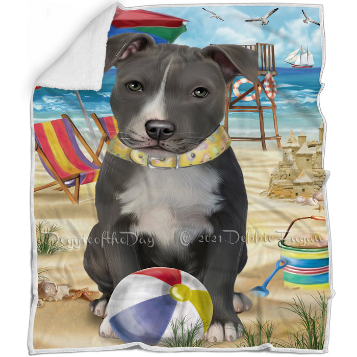 Pet Friendly Beach American Staffordshire Terrier Dog Blanket BLNKT65280