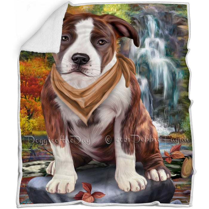 Scenic Waterfall American Staffordshire Terrier Dog Blanket BLNKT82992
