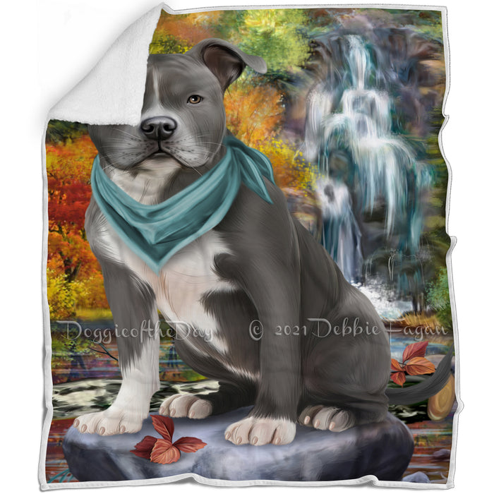 Scenic Waterfall American Staffordshire Terrier Dog Blanket BLNKT83001