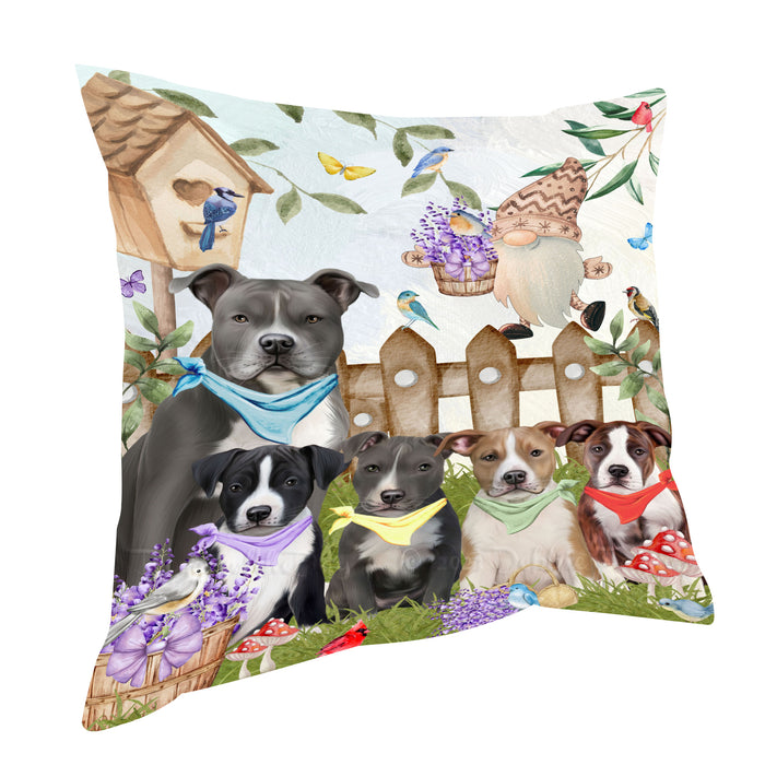 American Staffordshire Terrier Pillow, Explore a Variety of Personalized Designs, Custom, Throw Pillows Cushion for Sofa Couch Bed, Dog Gift for Pet Lovers