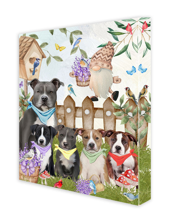 American Staffordshire Terrier Dogs Canvas: Explore a Variety of Designs, Custom, Digital Art Wall Painting, Personalized, Ready to Hang Halloween Room Decor, Gift for Pet and Dog Lovers