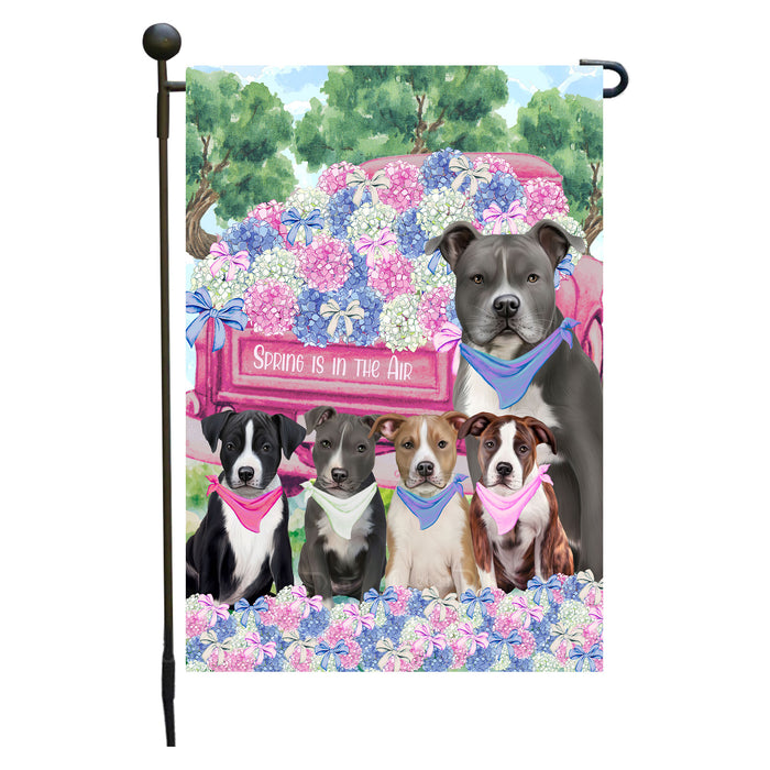 American Staffordshire Terrier Dogs Garden Flag: Explore a Variety of Personalized Designs, Double-Sided, Weather Resistant, Custom, Outdoor Garden Yard Decor for Dog and Pet Lovers