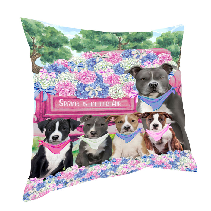 American Staffordshire Terrier Throw Pillow: Explore a Variety of Designs, Custom, Cushion Pillows for Sofa Couch Bed, Personalized, Dog Lover's Gifts