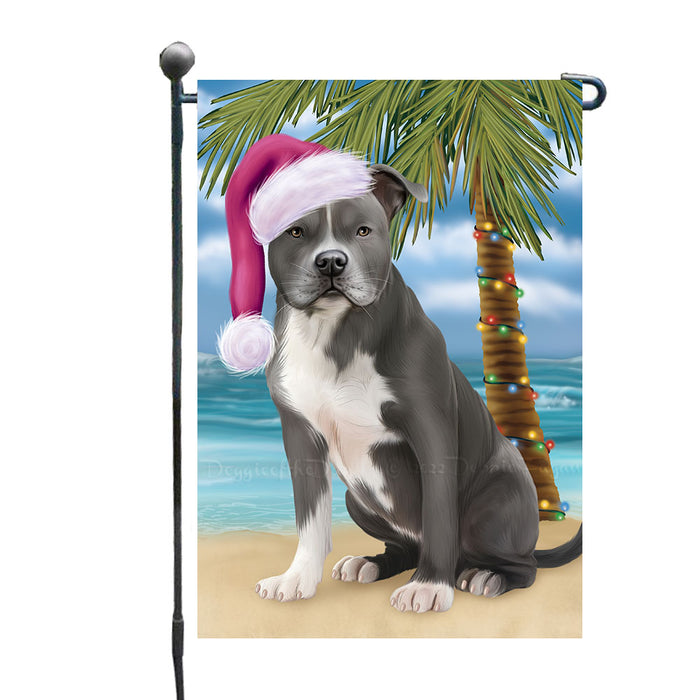 Christmas Summertime Beach American Staffordshire Dog Garden Flags Outdoor Decor for Homes and Gardens Double Sided Garden Yard Spring Decorative Vertical Home Flags Garden Porch Lawn Flag for Decorations GFLG68882