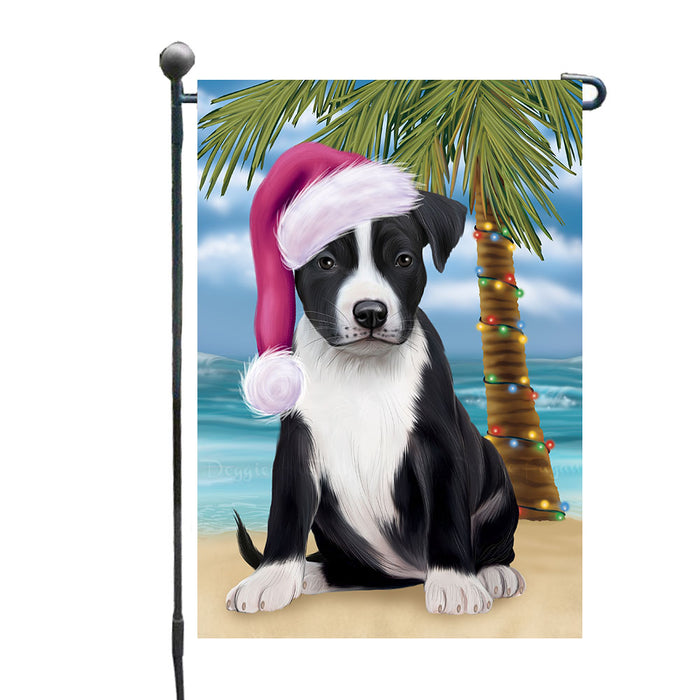 Christmas Summertime Beach American Staffordshire Dog Garden Flags Outdoor Decor for Homes and Gardens Double Sided Garden Yard Spring Decorative Vertical Home Flags Garden Porch Lawn Flag for Decorations GFLG68883