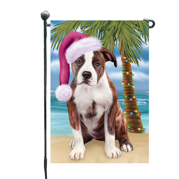Christmas Summertime Beach American Staffordshire Dog Garden Flags Outdoor Decor for Homes and Gardens Double Sided Garden Yard Spring Decorative Vertical Home Flags Garden Porch Lawn Flag for Decorations GFLG68886