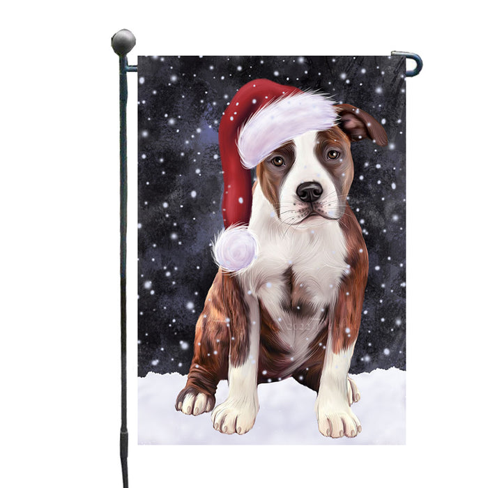 Christmas Let it Snow American Staffordshire Terrier Dog Garden Flags Outdoor Decor for Homes and Gardens Double Sided Garden Yard Spring Decorative Vertical Home Flags Garden Porch Lawn Flag for Decorations GFLG68728