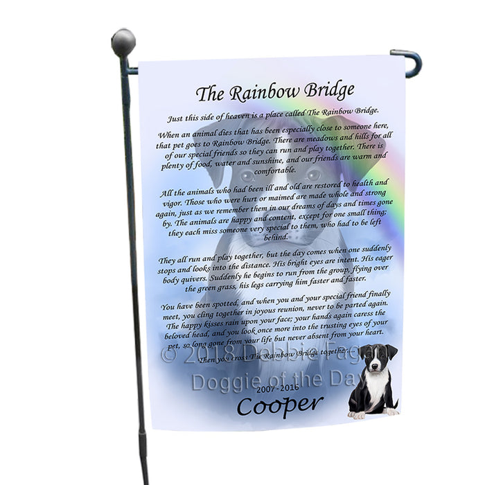 Rainbow Bridge American Staffordshire Dog Garden Flag GFLG56085
