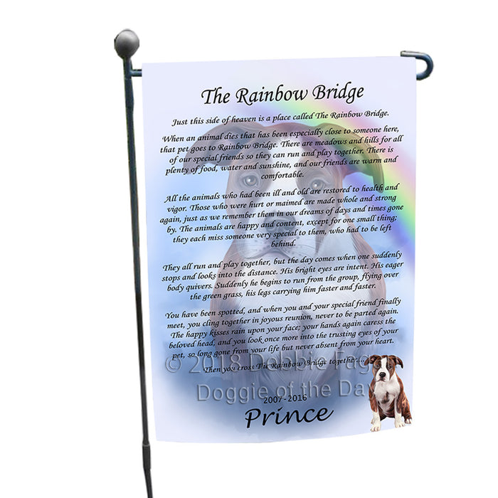 Rainbow Bridge American Staffordshire Dog Garden Flag GFLG56086