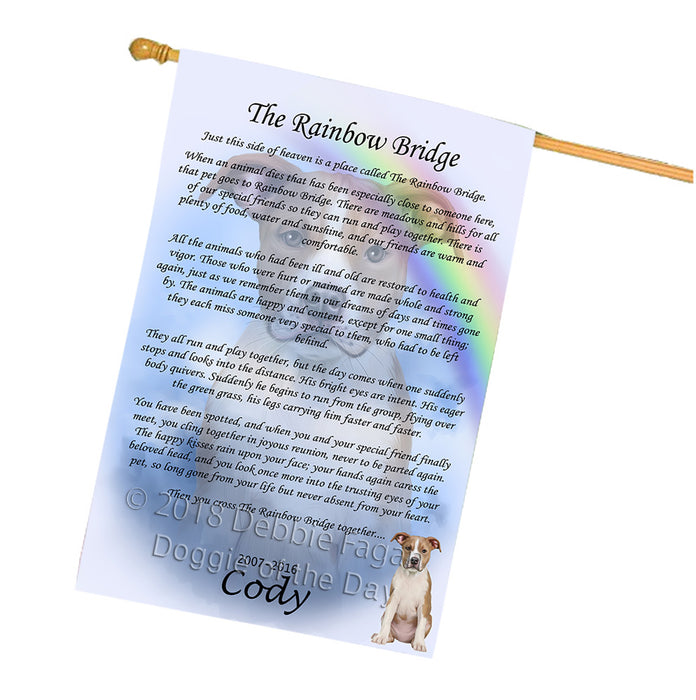 Rainbow Bridge American Staffordshire Dog House Flag FLG56223