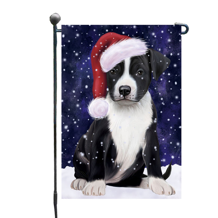 Christmas Let it Snow American Staffordshire Terrier Dog Garden Flags Outdoor Decor for Homes and Gardens Double Sided Garden Yard Spring Decorative Vertical Home Flags Garden Porch Lawn Flag for Decorations GFLG68729