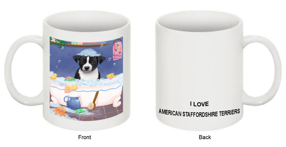Rub A Dub Dog In A Tub American Staffordshire Dog Coffee Mug MUG52687