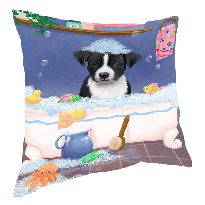 Rub A Dub Dog In A Tub American Staffordshire Dog Pillow with Top Quality High-Resolution Images - Ultra Soft Pet Pillows for Sleeping - Reversible & Comfort - Ideal Gift for Dog Lover - Cushion for Sofa Couch Bed - 100% Polyester, PILA90322