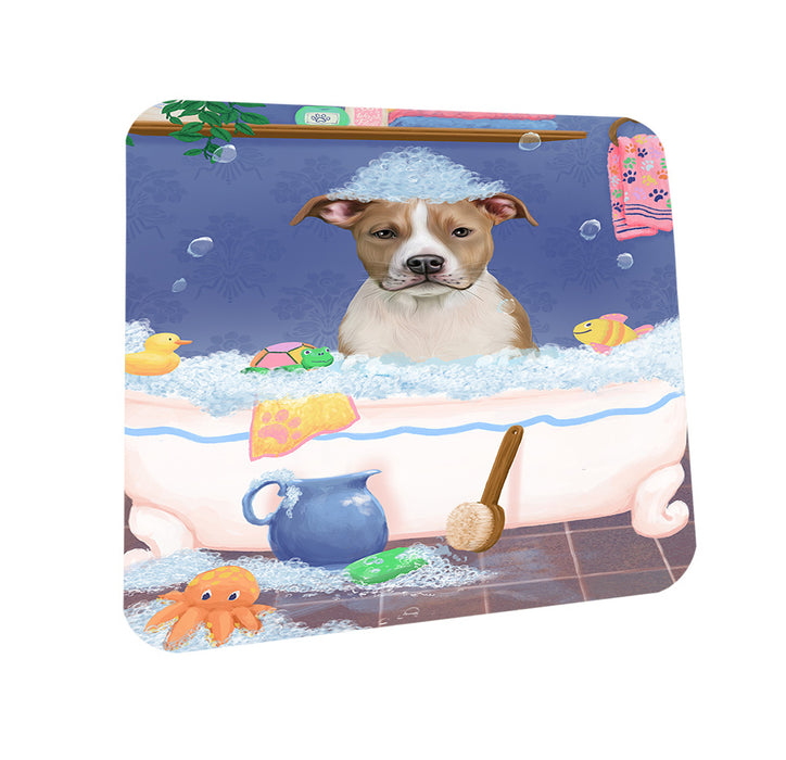 Rub A Dub Dog In A Tub American Staffordshire Dog Coasters Set of 4 CST57248