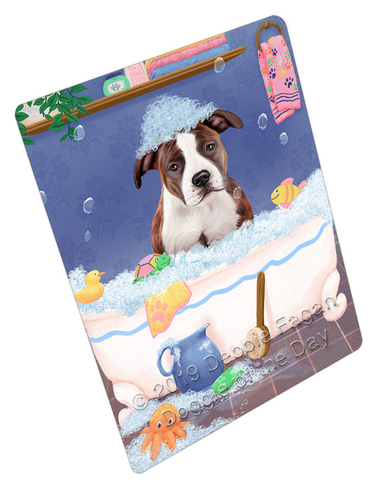 Rub A Dub Dog In A Tub American Staffordshire Dog Cutting Board - For Kitchen - Scratch & Stain Resistant - Designed To Stay In Place - Easy To Clean By Hand - Perfect for Chopping Meats, Vegetables, CA81550