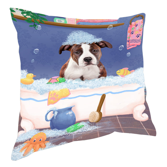 Rub A Dub Dog In A Tub American Staffordshire Dog Pillow with Top Quality High-Resolution Images - Ultra Soft Pet Pillows for Sleeping - Reversible & Comfort - Ideal Gift for Dog Lover - Cushion for Sofa Couch Bed - 100% Polyester, PILA90331