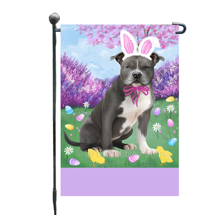 Personalized Easter Holiday American Staffordshire Dog Custom Garden Flags GFLG-DOTD-A58714