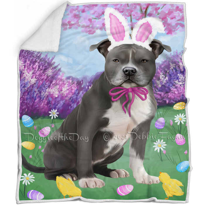 Easter Holiday American Staffordshire Terrier Dog Blanket BLNKT131448