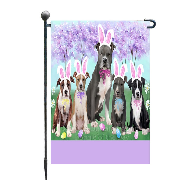 Personalized Easter Holiday American Staffordshire Dogs Custom Garden Flags GFLG-DOTD-A58715