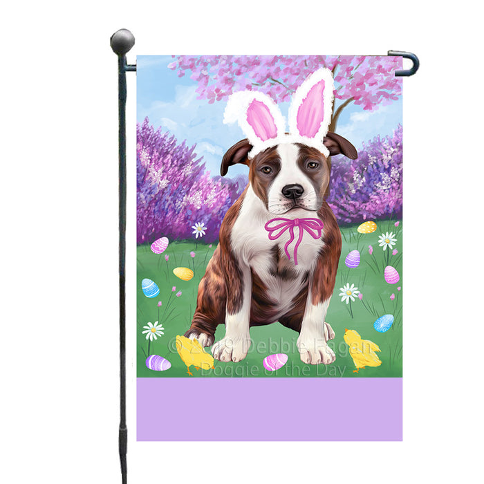 Personalized Easter Holiday American Staffordshire Dog Custom Garden Flags GFLG-DOTD-A58719