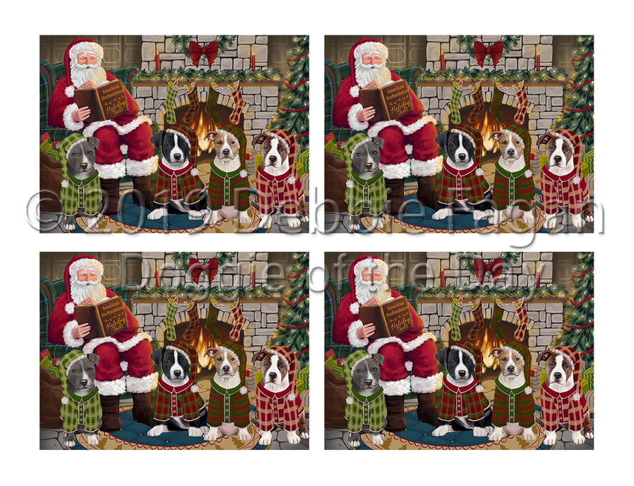 Christmas Cozy Holiday Fire Tails American Staffordshire Dogs Placemat