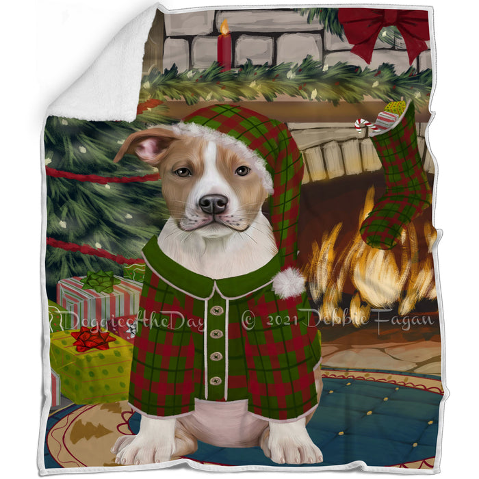 The Stocking was Hung American Staffordshire Terrier Dog Blanket BLNKT115905