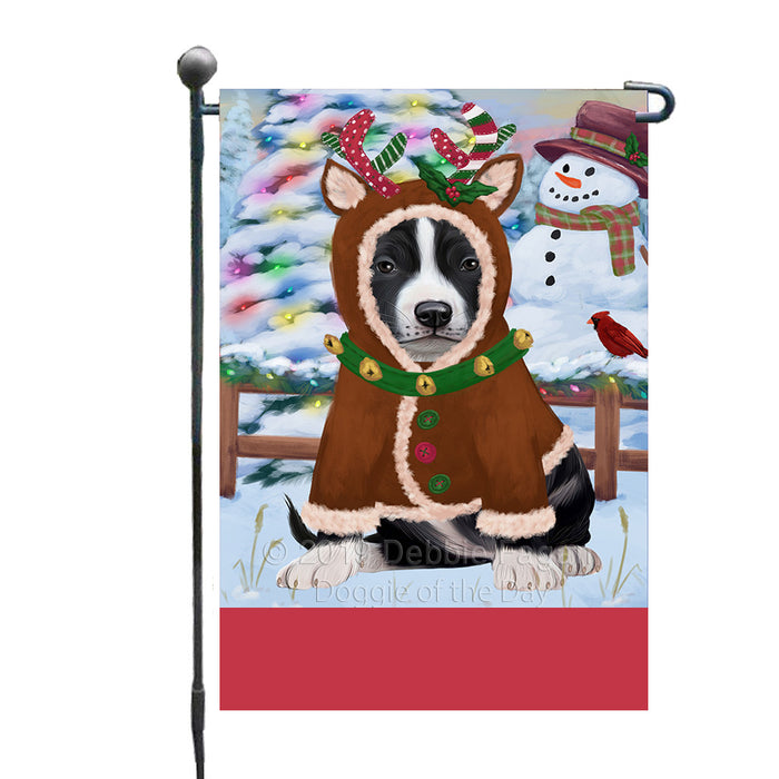 Personalized Gingerbread Candyfest American Staffordshire Dog Custom Garden Flag GFLG63900