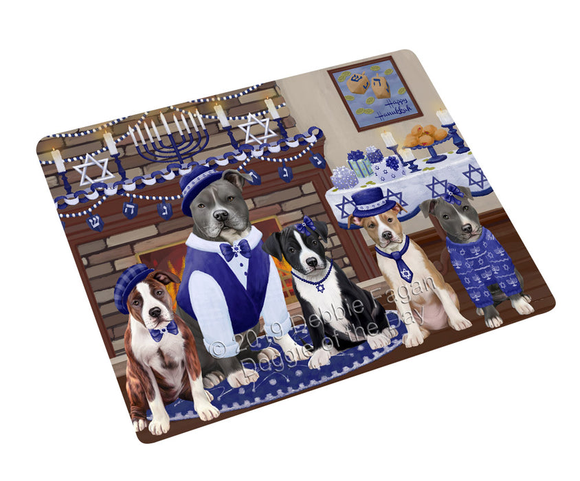 Happy Hanukkah Family and Happy Hanukkah Both American Staffordshire Dogs Magnet MAG77548 (Small 5.5" x 4.25")