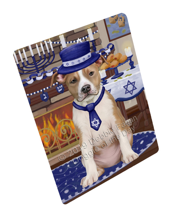 Happy Hanukkah Family and Happy Hanukkah Both American Staffordshire Dog Cutting Board C77380