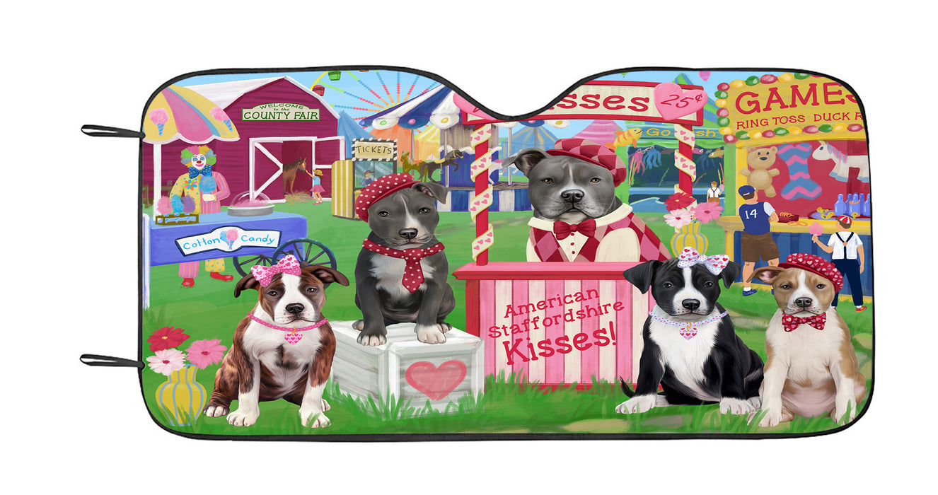 Carnival Kissing Booth American Staffordshire Dogs Car Sun Shade
