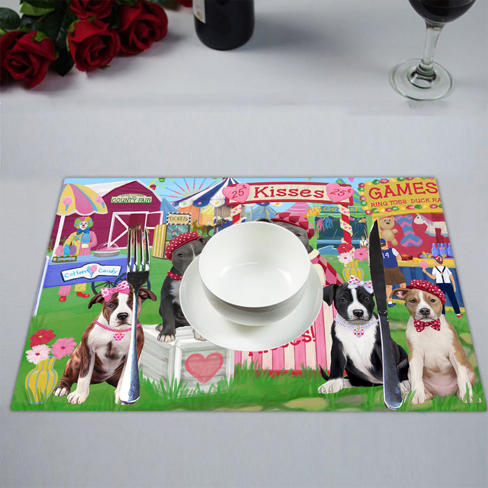 Carnival Kissing Booth American Staffordshire Dogs Placemat