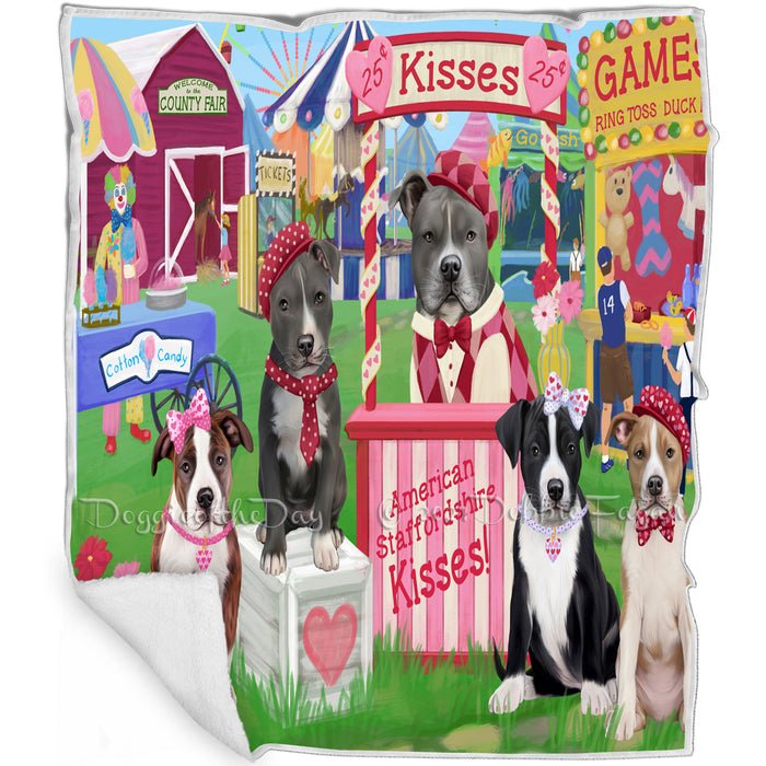 Carnival Kissing Booth American Staffordshires Dog Blanket BLNKT121377