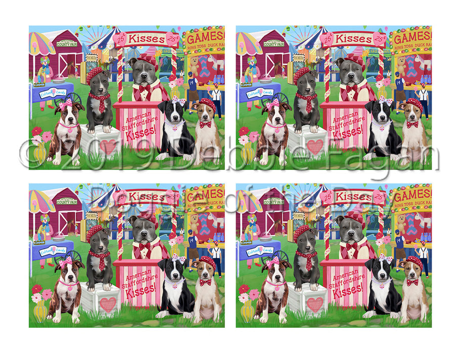 Carnival Kissing Booth American Staffordshire Dogs Placemat