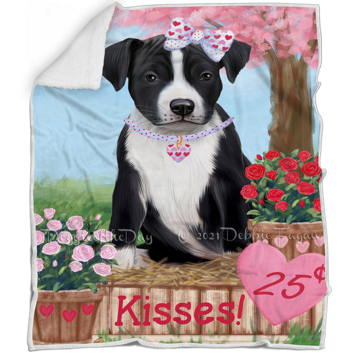 Rosie 25 Cent Kisses American Staffordshire Dog Blanket BLNKT121530