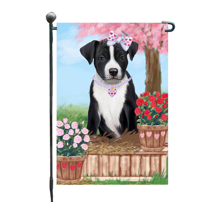 Personalized Rosie 25 Cent Kisses American Staffordshire Dog Custom Garden Flag GFLG64620