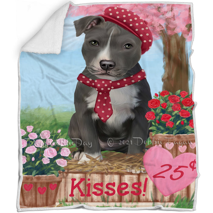 Rosie 25 Cent Kisses American Staffordshire Dog Blanket BLNKT121539