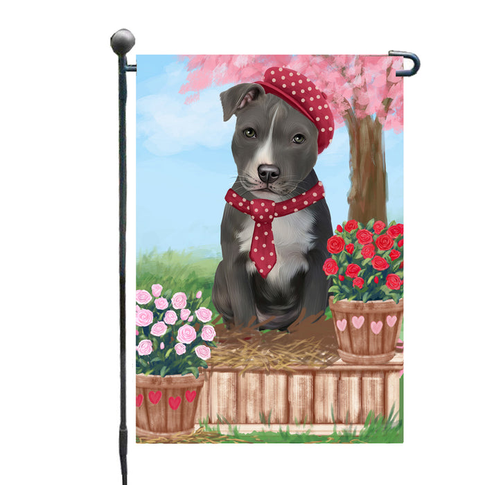 Personalized Rosie 25 Cent Kisses American Staffordshire Dog Custom Garden Flag GFLG64621