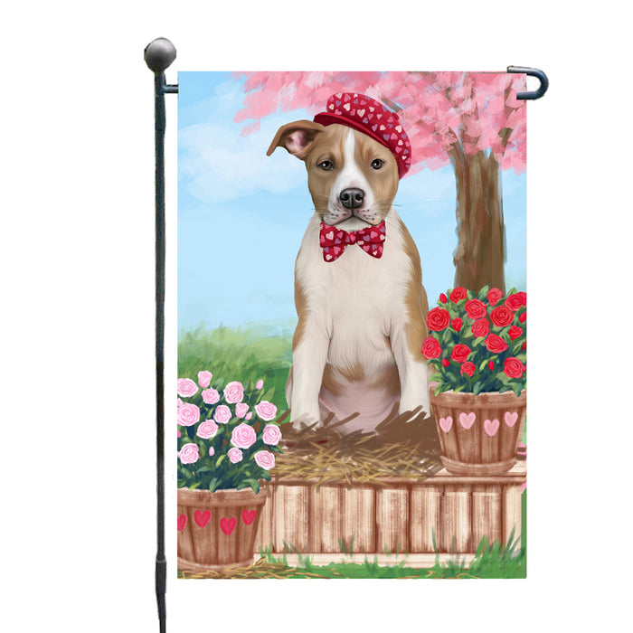 Personalized Rosie 25 Cent Kisses American Staffordshire Dog Custom Garden Flag GFLG64622