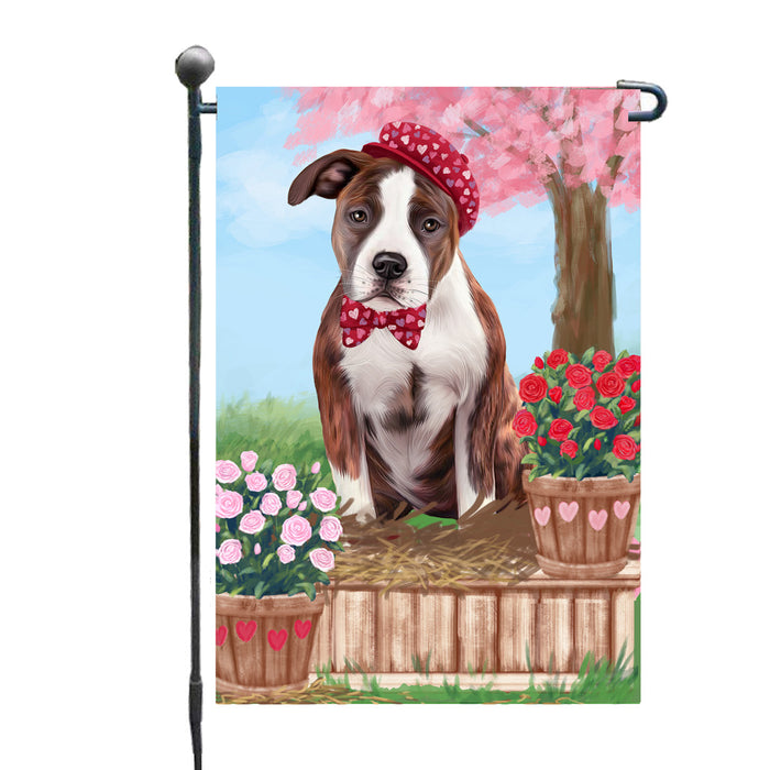 Personalized Rosie 25 Cent Kisses American Staffordshire Dog Custom Garden Flag GFLG64623