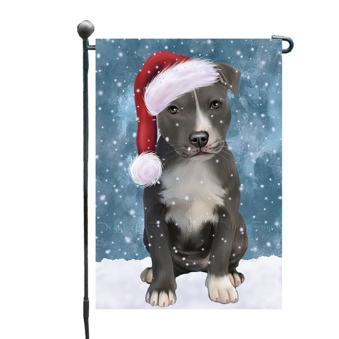 Christmas Let it Snow American Staffordshire Terrier Dog Garden Flags Outdoor Decor for Homes and Gardens Double Sided Garden Yard Spring Decorative Vertical Home Flags Garden Porch Lawn Flag for Decorations GFLG68731