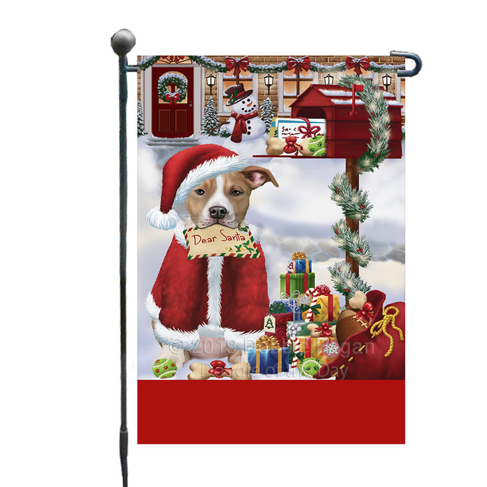Personalized Happy Holidays Mailbox American Staffordshire Dog Christmas Custom Garden Flags GFLG-DOTD-A59880