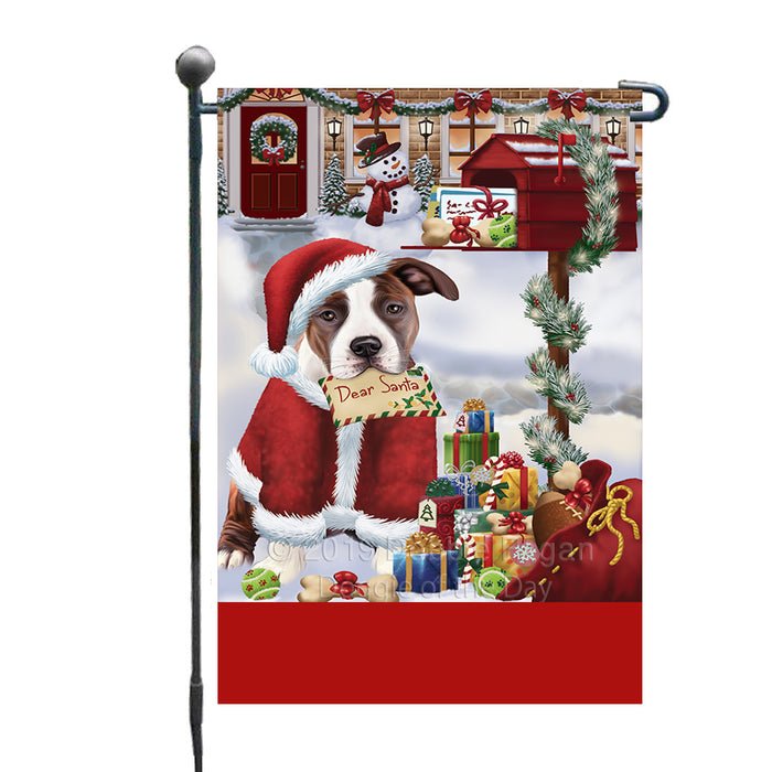 Personalized Happy Holidays Mailbox American Staffordshire Dog Christmas Custom Garden Flags GFLG-DOTD-A59881