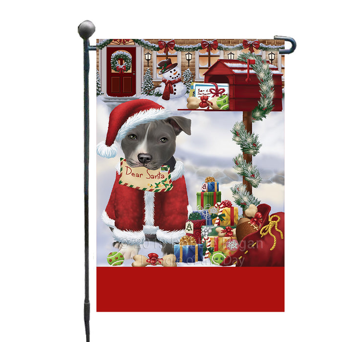 Personalized Happy Holidays Mailbox American Staffordshire Dog Christmas Custom Garden Flags GFLG-DOTD-A59883